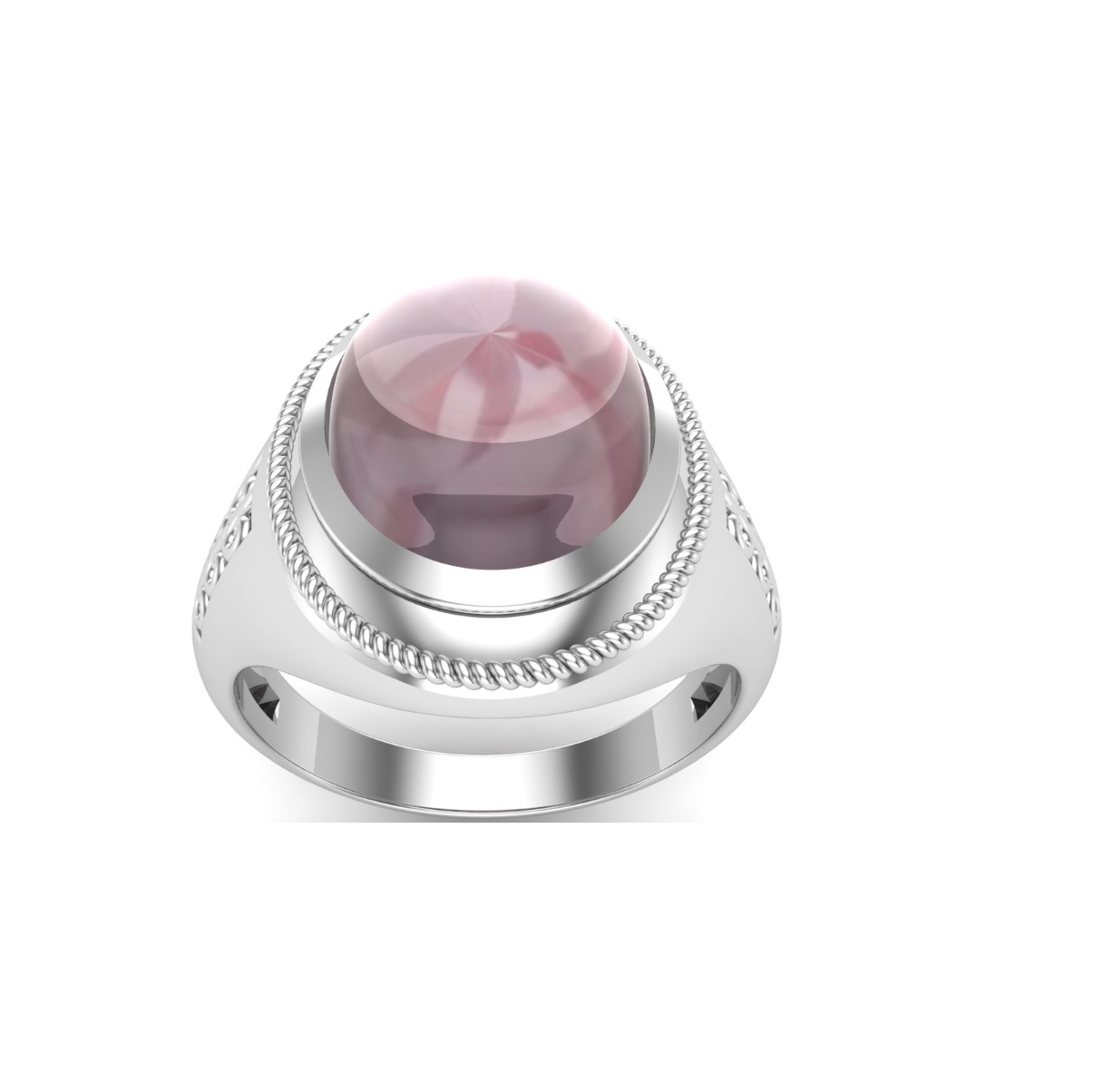 Bague quartz rose argent Christina